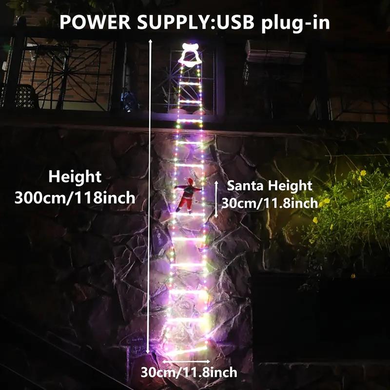 Christmas Santa Climbing Stairs Light